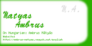 matyas ambrus business card